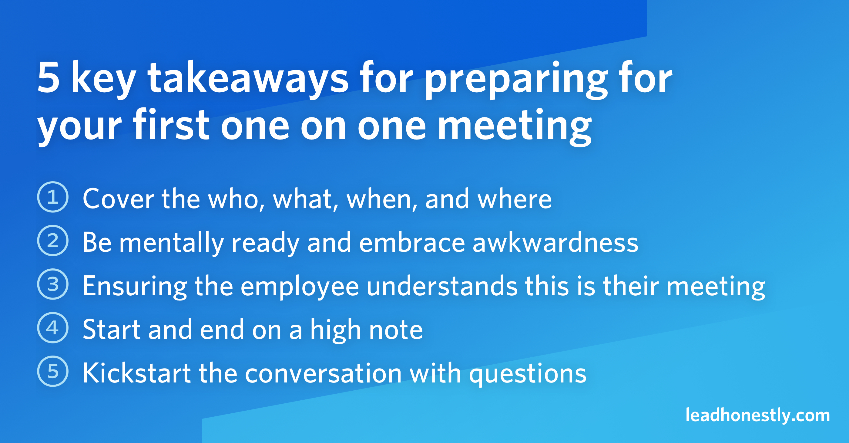 5 key takeaways for preparing for  your first one on one meeting