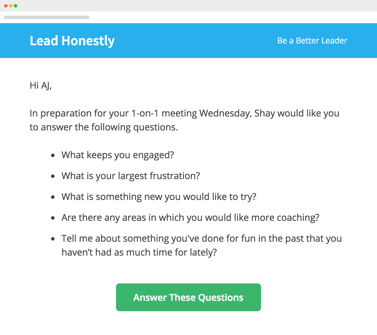 Lead Honestly team view